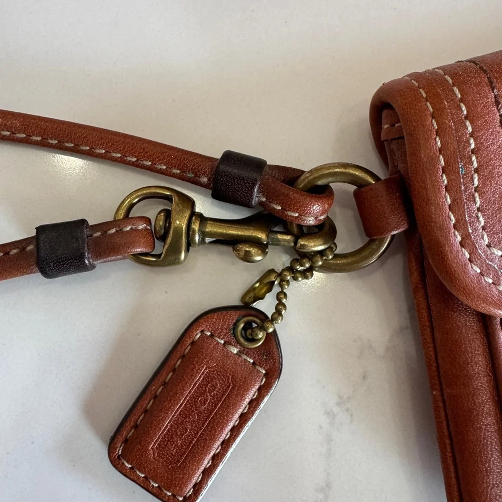 Coach 65th anniversary Leather Wristlet Clutch in Saddle Brown / Gigi - Picture 7 of 7